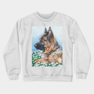 German Shepherd Fine Art Painting Crewneck Sweatshirt